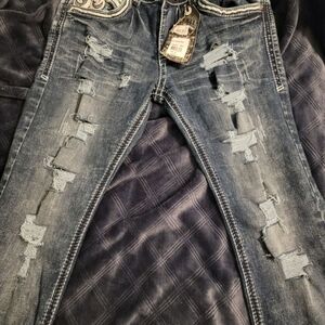 NEW Discontinued Affliction Ace Fleur Brighton Distressed/Destroyed Jeans